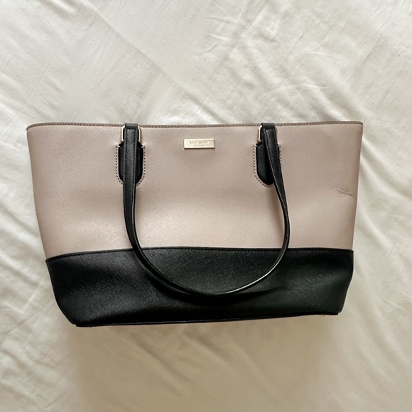 Kate Spade tan & black shoulder tote - Picture 3 of 7